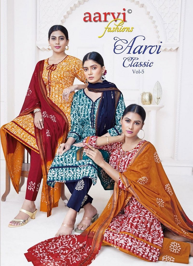Aarvi Fashion Classic Vol 5 Battik Printed Readymade Dress